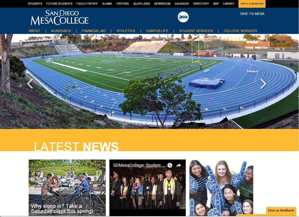 Mesa College website unveils new look The Mesa Press