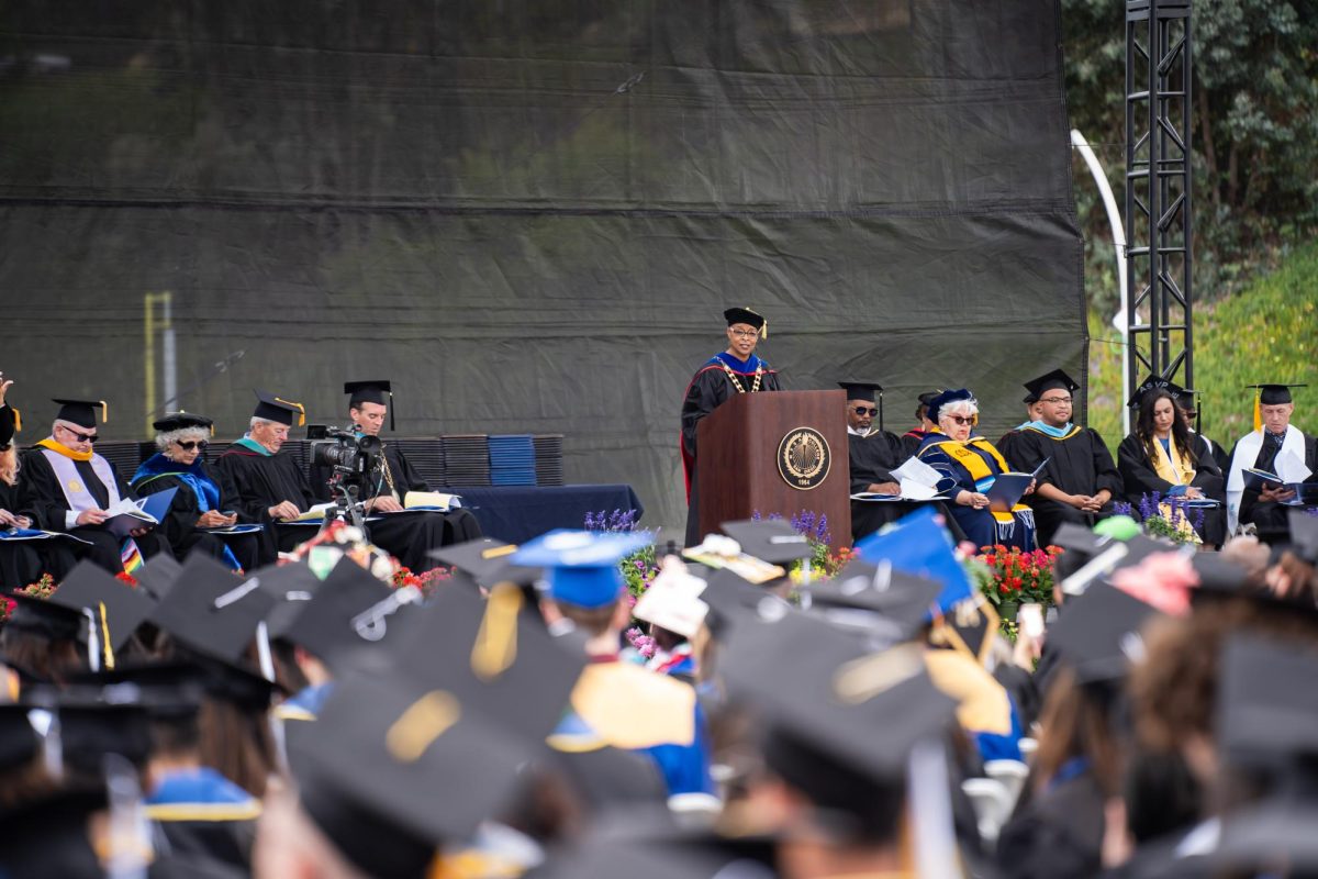 Dr. Ashanti Hands speaking at the 2024 Commencement ceremony.