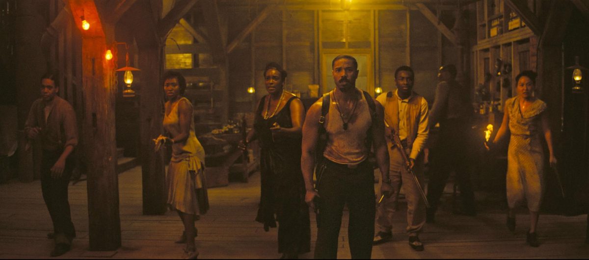 Michael B Jordan and the cast of "Sinners"